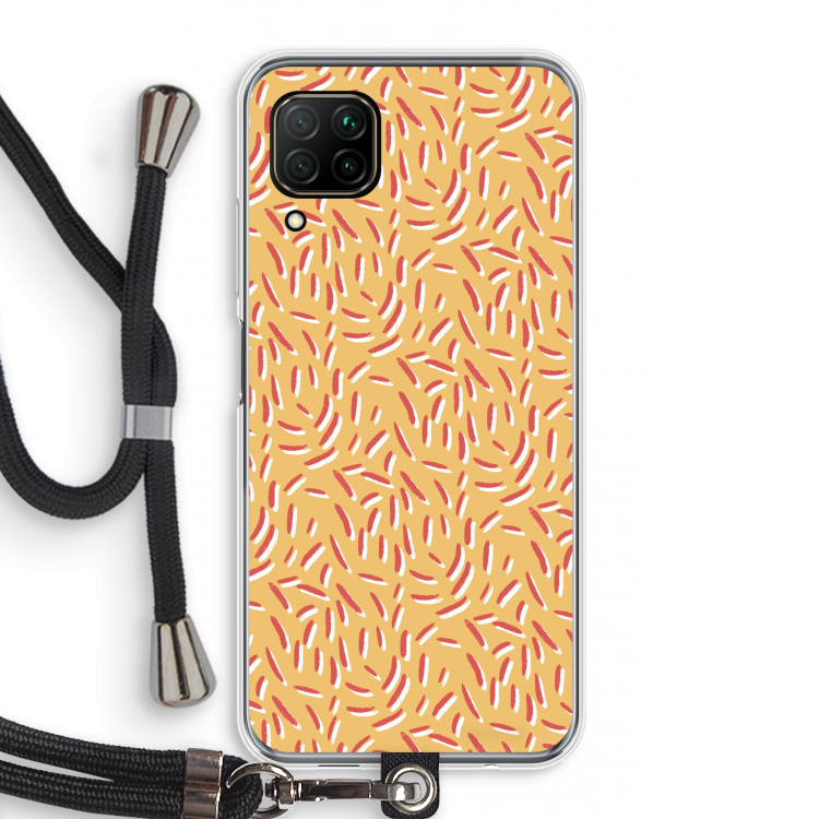 Camouflage: Huawei P40 Lite Transparant Hoesje met koord