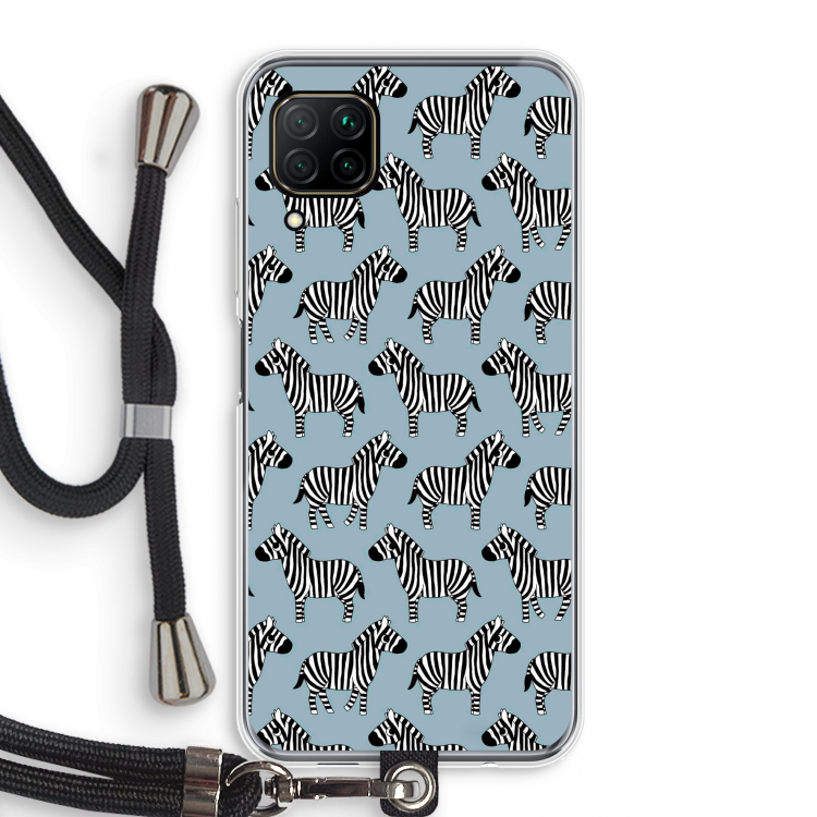 Zebra: Huawei P40 Lite Transparant Hoesje met koord