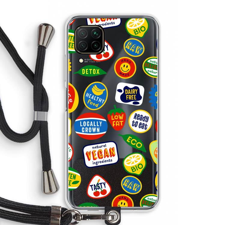 Fruitsticker: Huawei P40 Lite Transparant Hoesje met koord