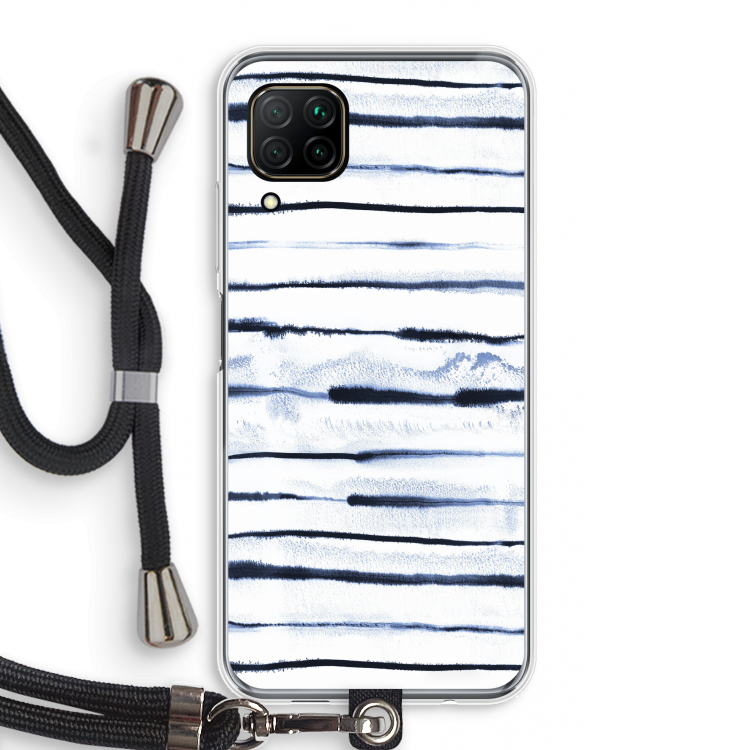 Ink Stripes: Huawei P40 Lite Transparant Hoesje met koord