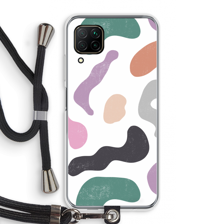 Memphis Shapes: Huawei P40 Lite Transparant Hoesje met koord