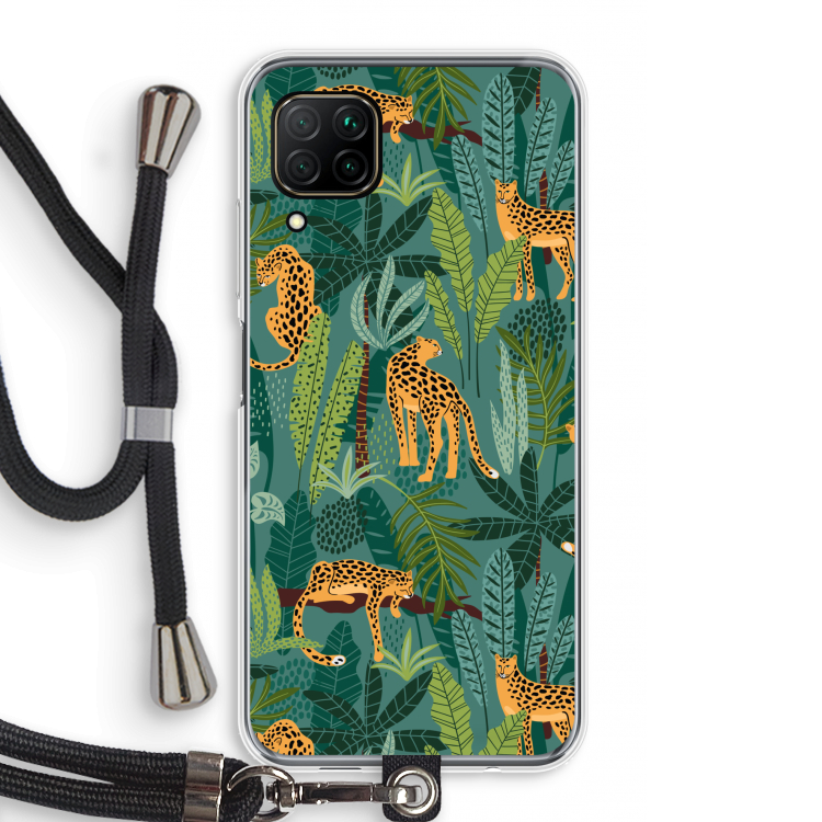 Luipaard 2: Huawei P40 Lite Transparant Hoesje met koord