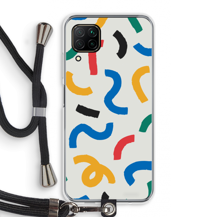 Illustratieve pop 2: Huawei P40 Lite Transparant Hoesje met koord