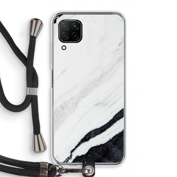 Elegante marmer: Huawei P40 Lite Transparant Hoesje met koord