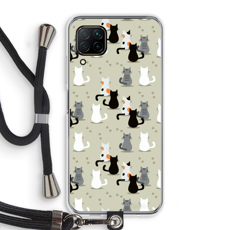 Katten: Huawei P40 Lite Transparant Hoesje met koord