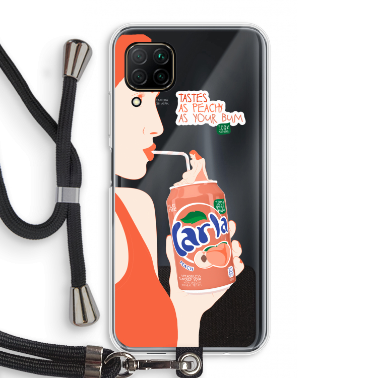 Peach please!: Huawei P40 Lite Transparant Hoesje met koord