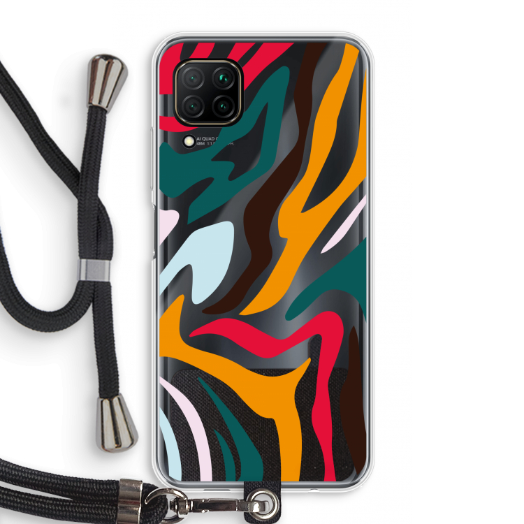 Colored Zebra: Huawei P40 Lite Transparant Hoesje met koord
