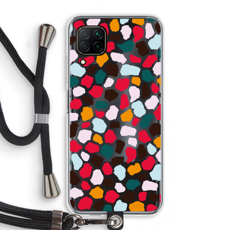 Colored Giraffe: Huawei P40 Lite Transparant Hoesje met koord