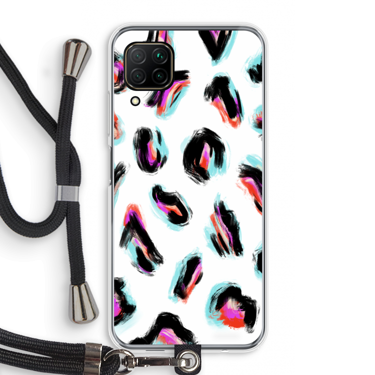 Cheetah color: Huawei P40 Lite Transparant Hoesje met koord