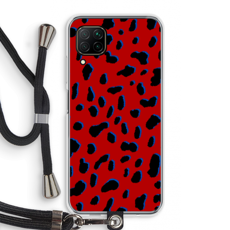 Red Leopard: Huawei P40 Lite Transparant Hoesje met koord