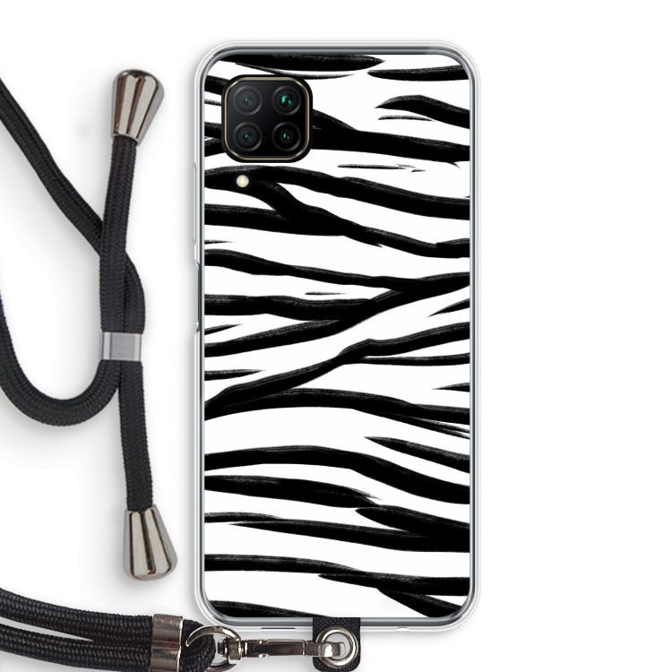 Zebra pattern: Huawei P40 Lite Transparant Hoesje met koord