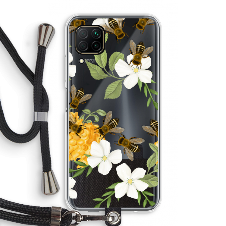 No flowers without bees: Huawei P40 Lite Transparant Hoesje met koord