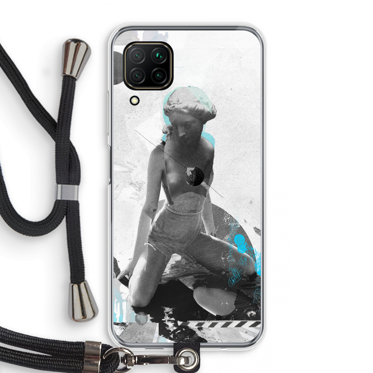 I will not feel a thing: Huawei P40 Lite Transparant Hoesje met koord