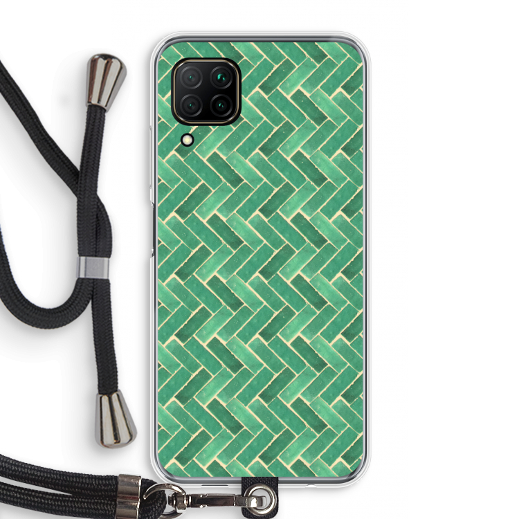 Moroccan tiles 2: Huawei P40 Lite Transparant Hoesje met koord