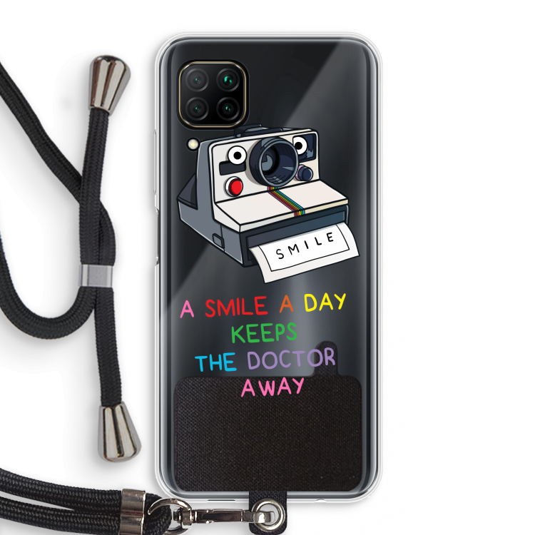 Smile: Huawei P40 Lite Transparant Hoesje met koord