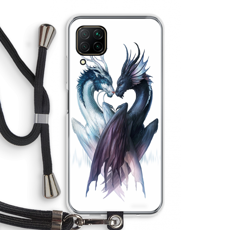 Yin Yang Dragons: Huawei P40 Lite Transparant Hoesje met koord