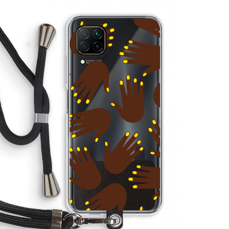 Hands dark: Huawei P40 Lite Transparant Hoesje met koord