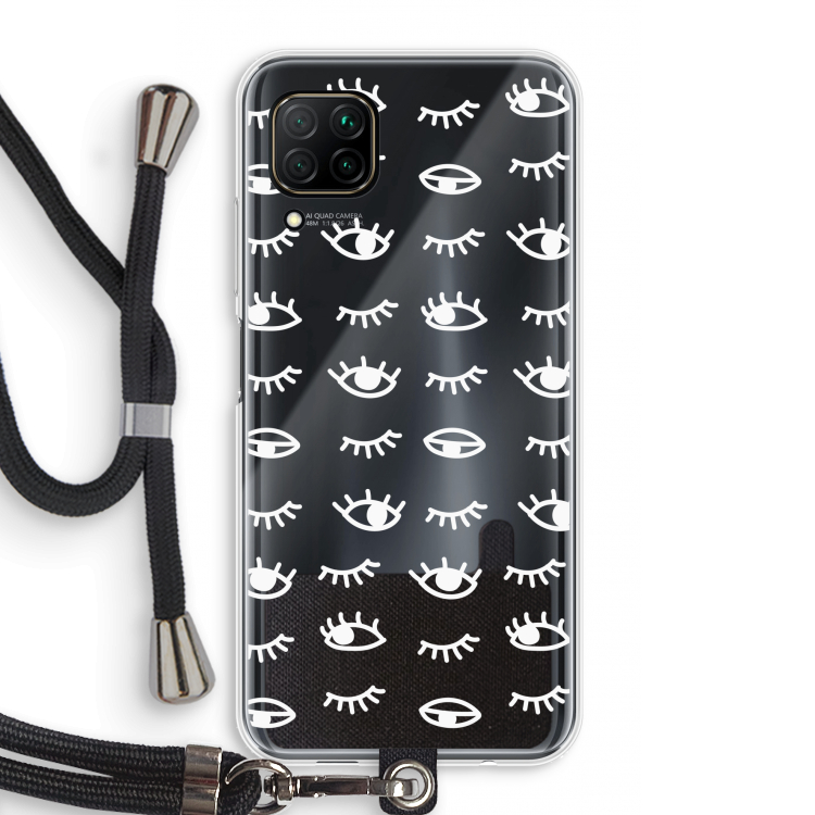 Eye pattern #3: Huawei P40 Lite Transparant Hoesje met koord