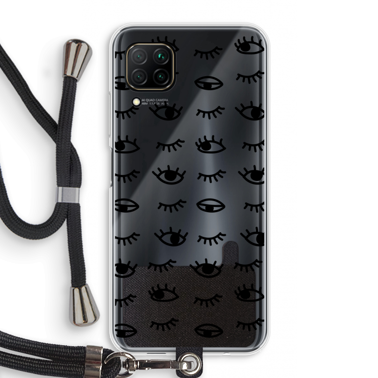 Eye pattern #2: Huawei P40 Lite Transparant Hoesje met koord