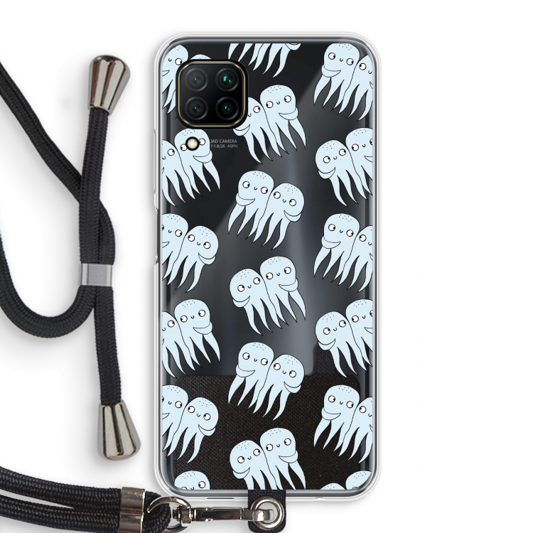 Octopussen: Huawei P40 Lite Transparant Hoesje met koord
