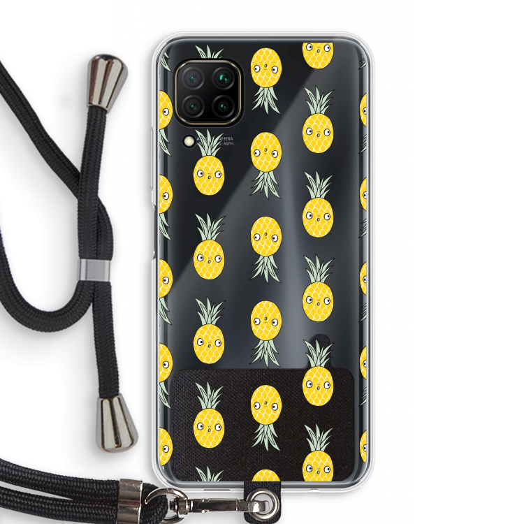 Ananas: Huawei P40 Lite Transparant Hoesje met koord