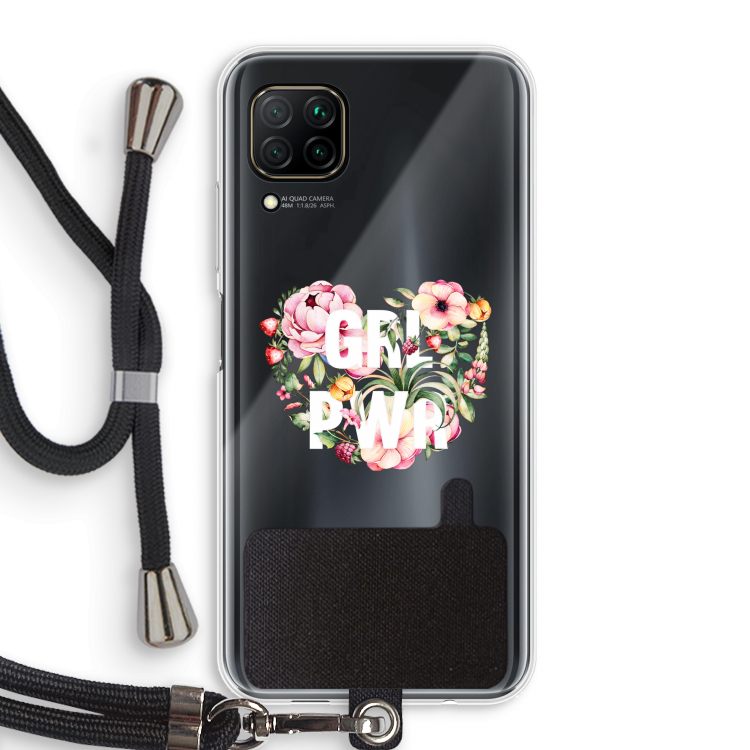 GRL PWR Flower: Huawei P40 Lite Transparant Hoesje met koord