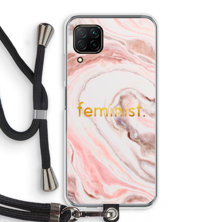 Feminist: Huawei P40 Lite Transparant Hoesje met koord