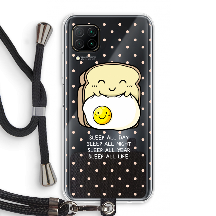 Sleep All Day: Huawei P40 Lite Transparant Hoesje met koord