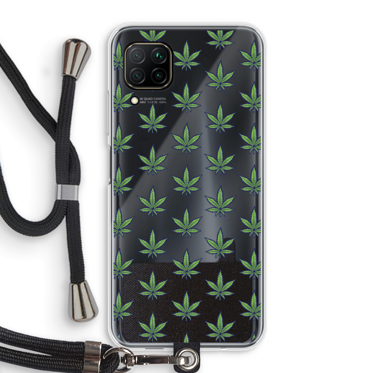 Weed: Huawei P40 Lite Transparant Hoesje met koord