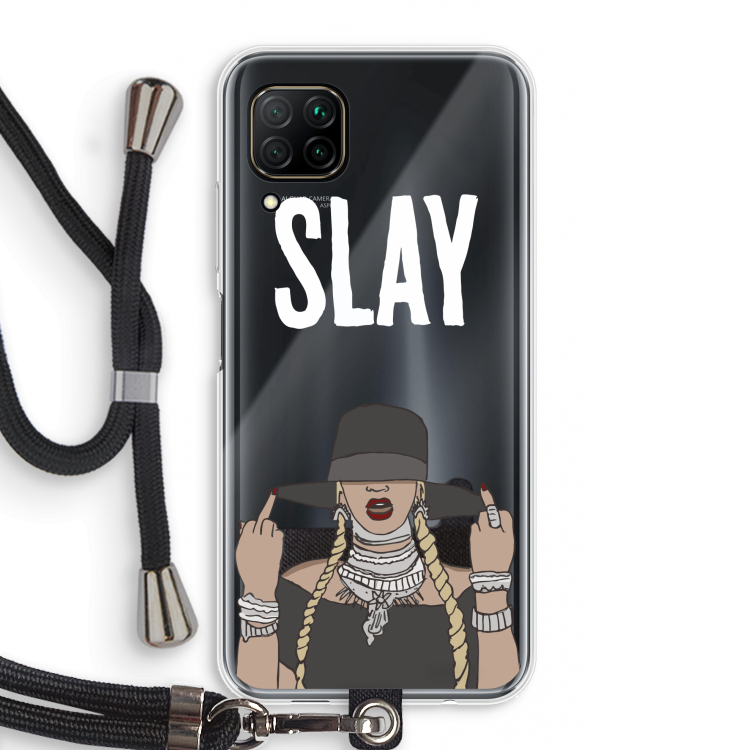Slay All Day: Huawei P40 Lite Transparant Hoesje met koord