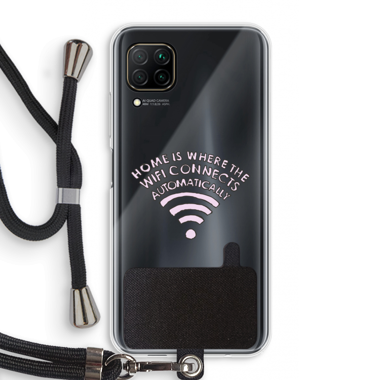 Home Is Where The Wifi Is: Huawei P40 Lite Transparant Hoesje met koord