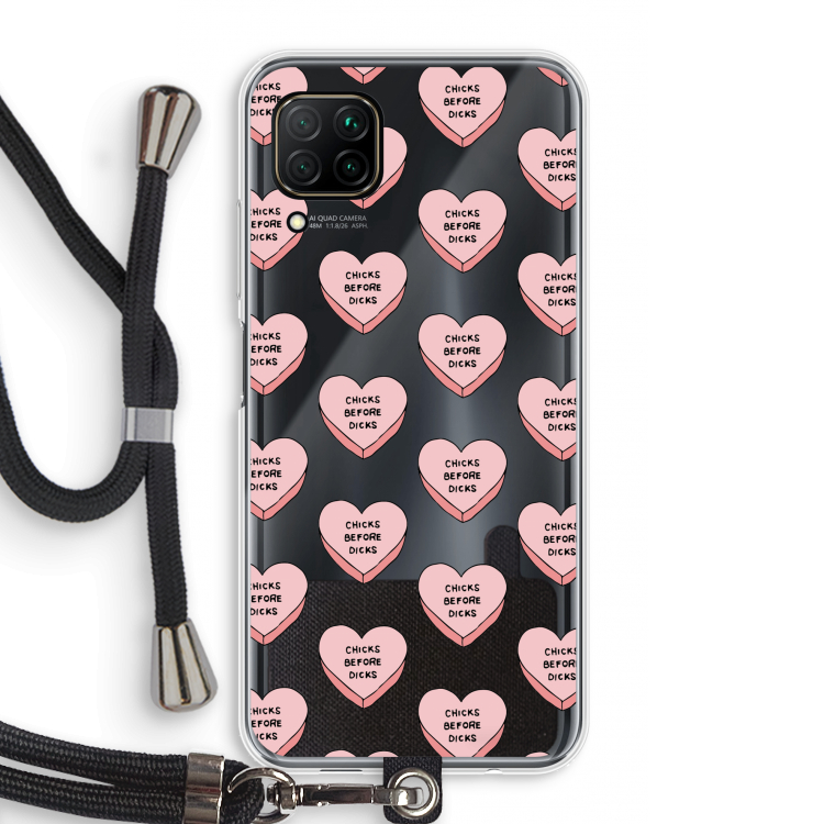 Chicks before dicks: Huawei P40 Lite Transparant Hoesje met koord