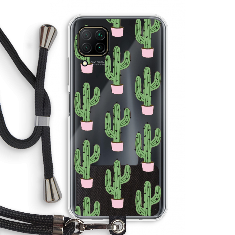 Cactus Lover: Huawei P40 Lite Transparant Hoesje met koord