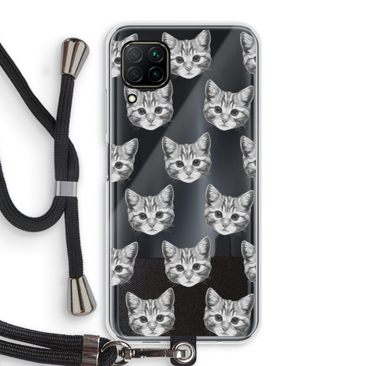 Kitten: Huawei P40 Lite Transparant Hoesje met koord