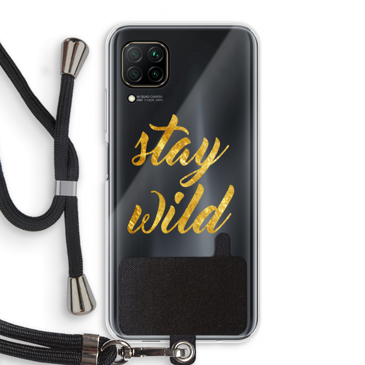 Stay wild: Huawei P40 Lite Transparant Hoesje met koord