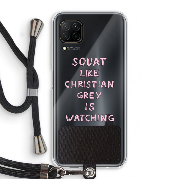 Christian Grey: Huawei P40 Lite Transparant Hoesje met koord