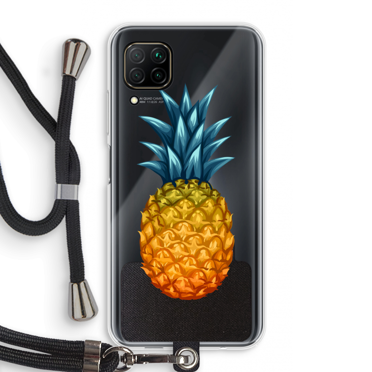 Grote ananas: Huawei P40 Lite Transparant Hoesje met koord