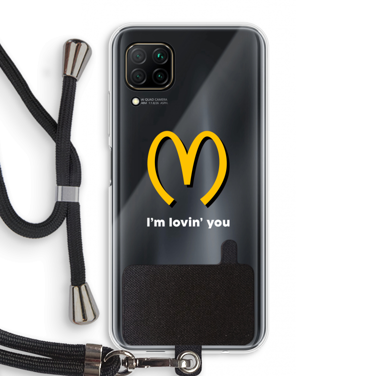 I'm lovin' you: Huawei P40 Lite Transparant Hoesje met koord