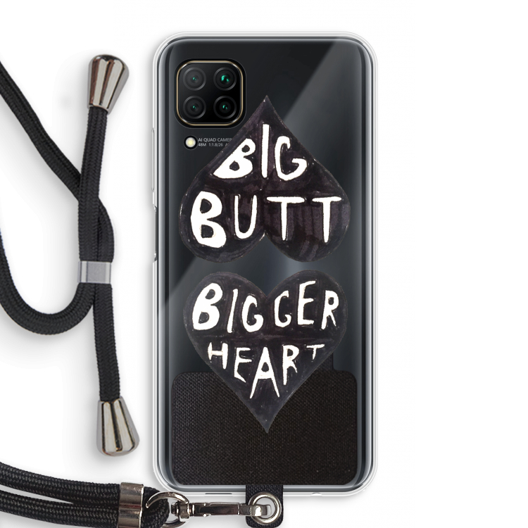 Big butt bigger heart: Huawei P40 Lite Transparant Hoesje met koord