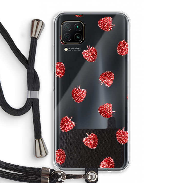 Framboosjes: Huawei P40 Lite Transparant Hoesje met koord