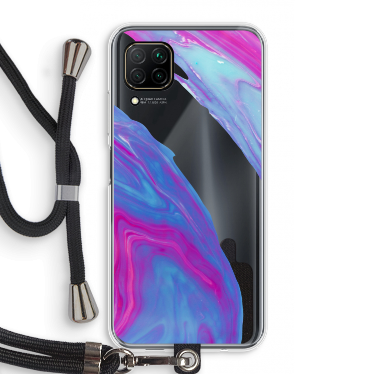 Zweverige regenboog: Huawei P40 Lite Transparant Hoesje met koord
