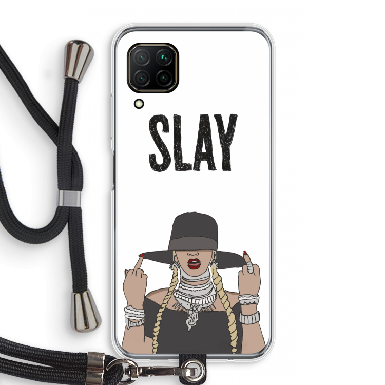 Slay All Day: Huawei P40 Lite Transparant Hoesje met koord