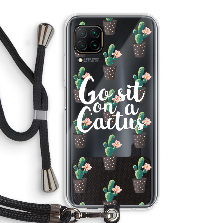 Cactus quote: Huawei P40 Lite Transparant Hoesje met koord