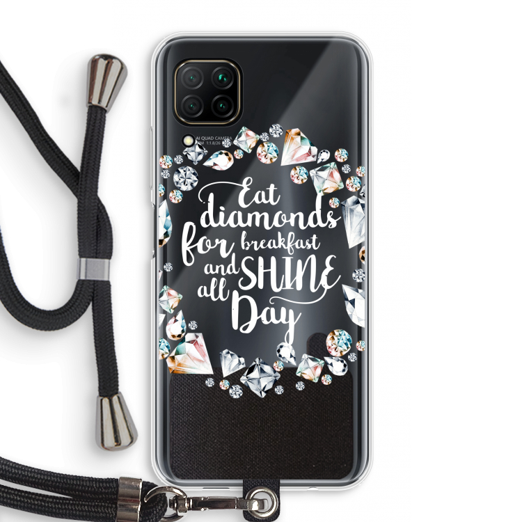 Diamonds: Huawei P40 Lite Transparant Hoesje met koord