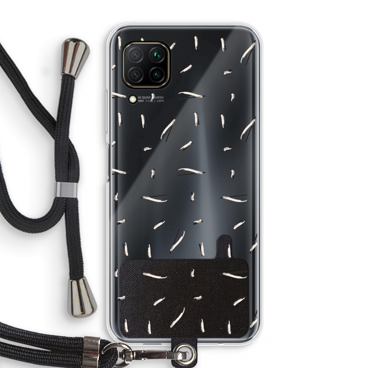 Hipster stripes: Huawei P40 Lite Transparant Hoesje met koord