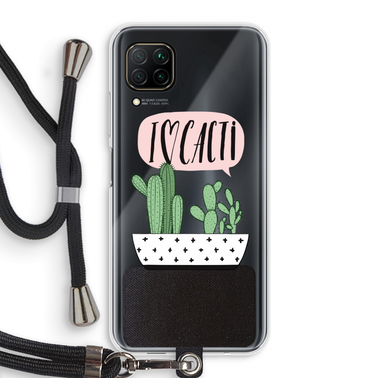 I love cacti: Huawei P40 Lite Transparant Hoesje met koord