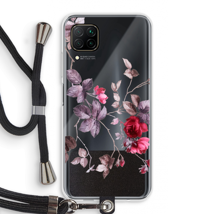 Mooie bloemen: Huawei P40 Lite Transparant Hoesje met koord