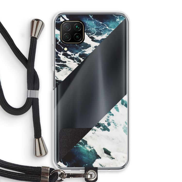 Golven: Huawei P40 Lite Transparant Hoesje met koord