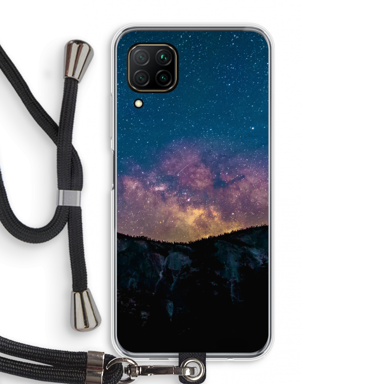 Travel to space: Huawei P40 Lite Transparant Hoesje met koord