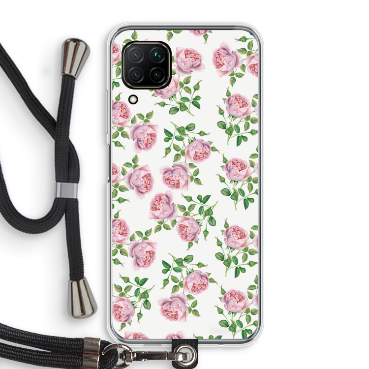 Kleine roosjes: Huawei P40 Lite Transparant Hoesje met koord